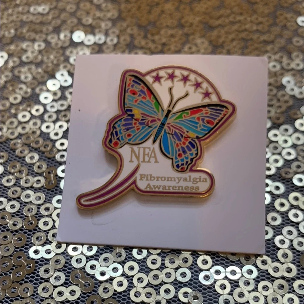 NFA Collectors Cloisonné Fibromyalgia Awareness Butterfly Pin
